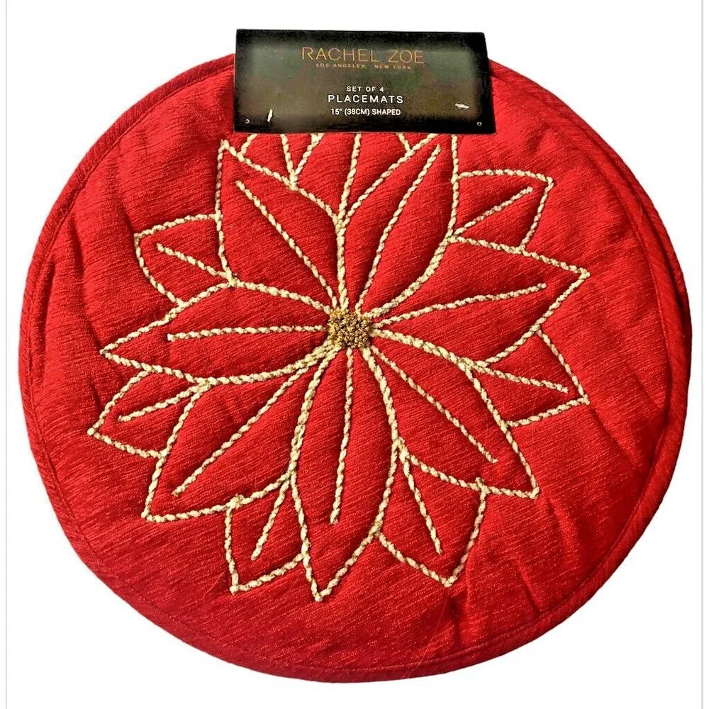 Rachel Zoe Christmas Poinsettia Placemats 15